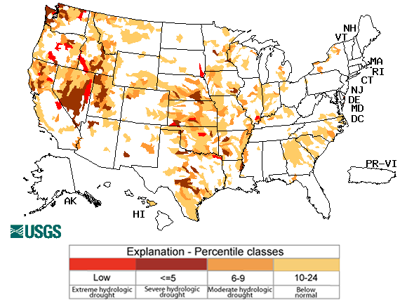 Below-normal streamflow is one of the most critical impacts the drought is currently having on the north central U.S.
