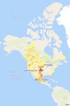 Example map of the North American Drought Monitor.
