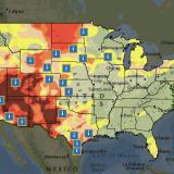 Example map showing National Weather Service drought information statements