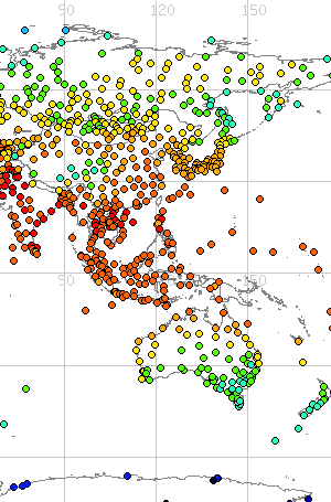 Example ClimatView map of Asia and Australia