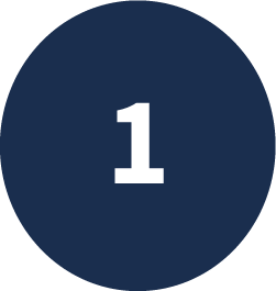 A blue circle with the number 1 inside