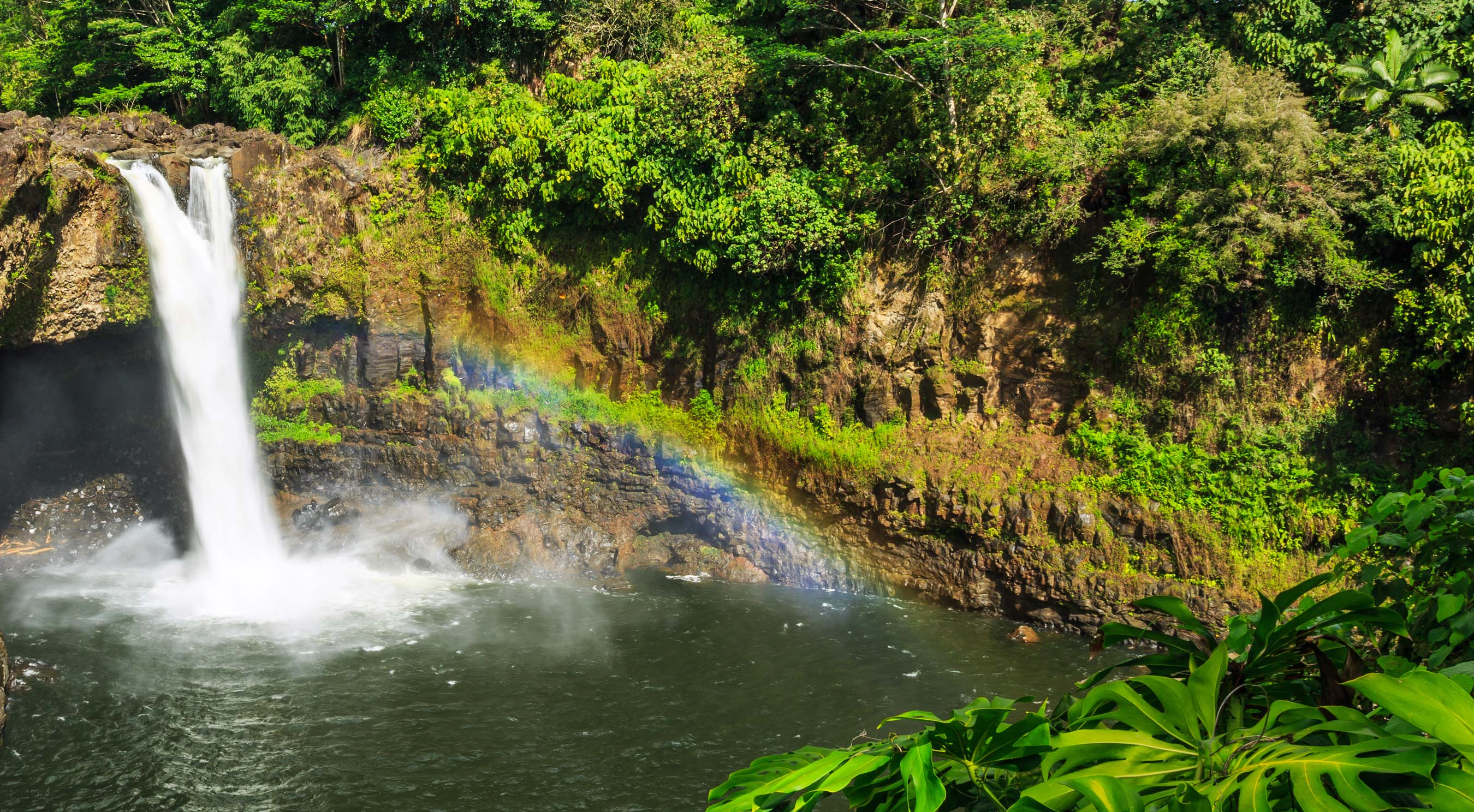 Waterfall in Wailuku River State Park, Hawaii.
