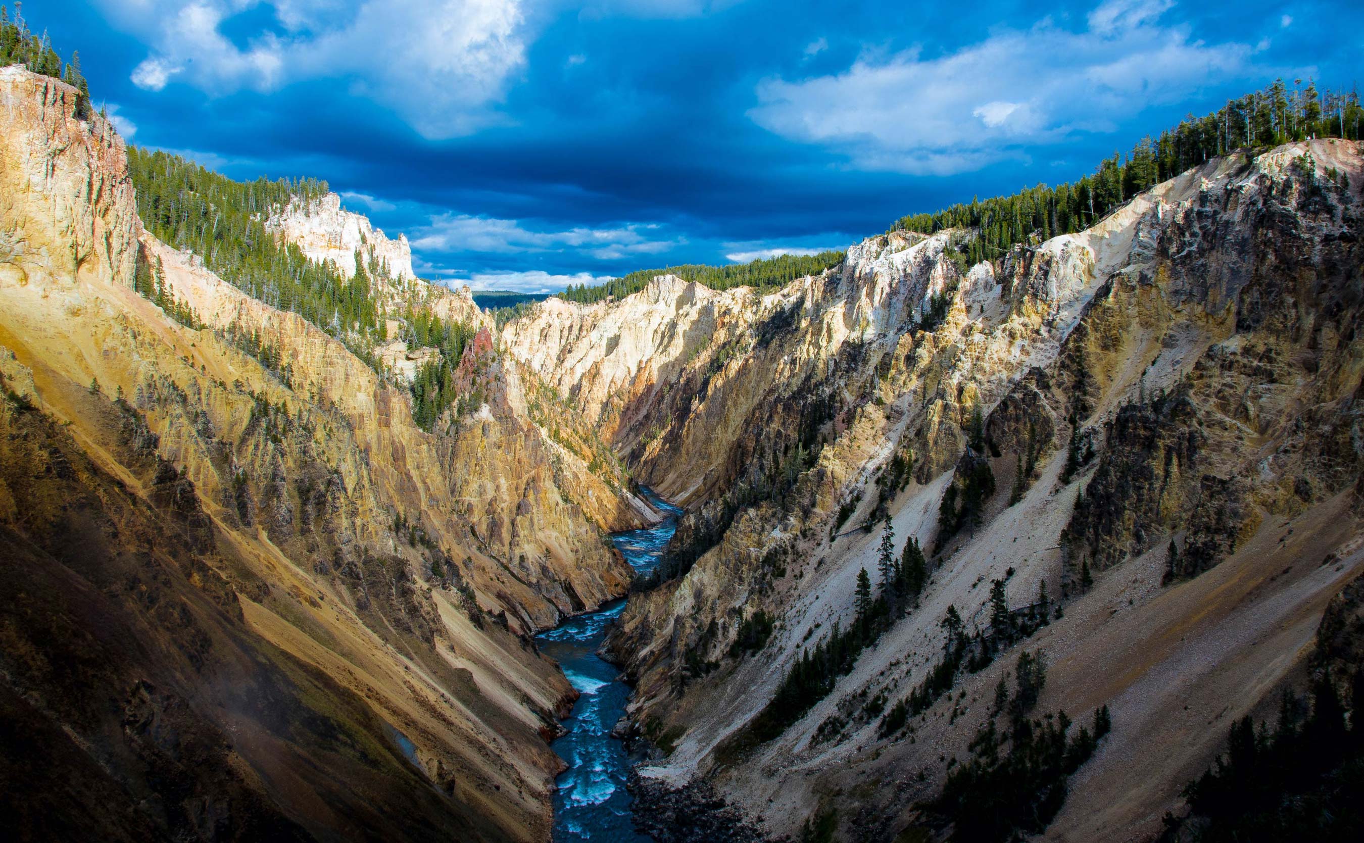 A river runs through Grand Canyon of the Yellowstone in Wyoming.