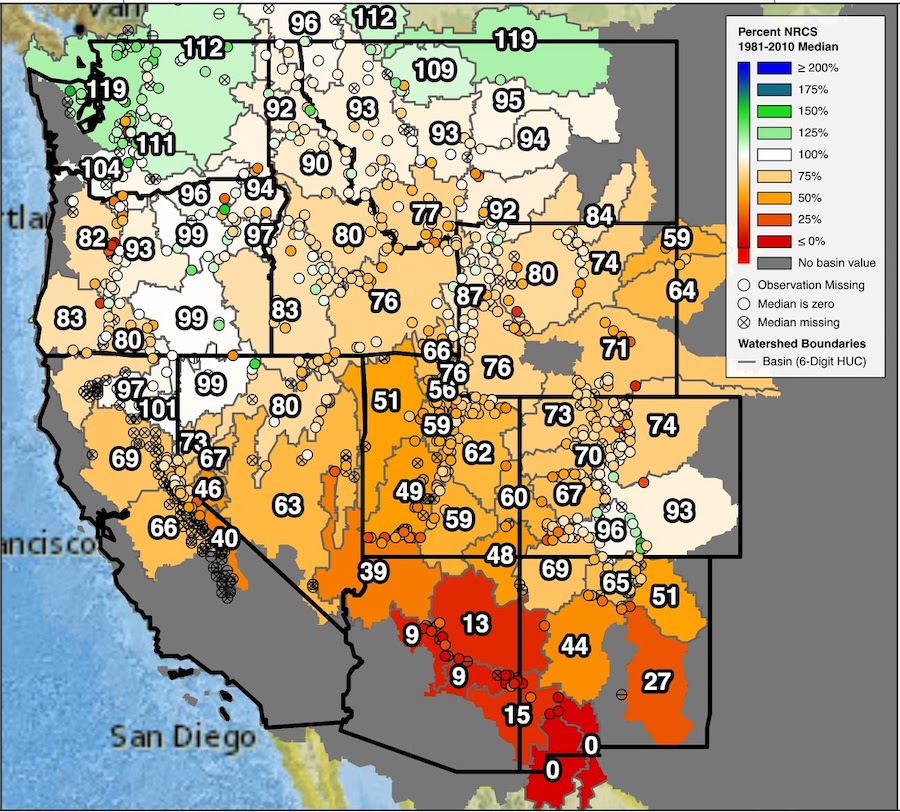 Snow Drought Current Conditions and Impacts in the West January 14