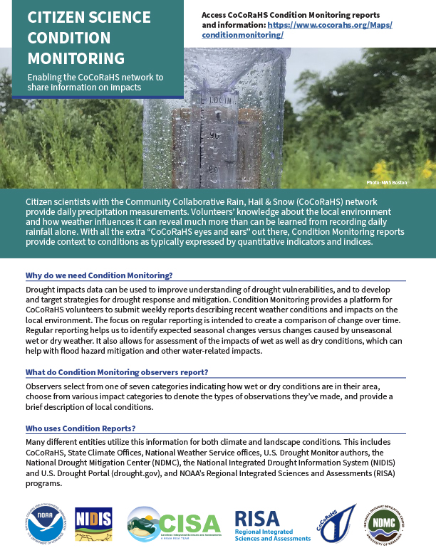 Report cover depicting text with an image of a rain gauge