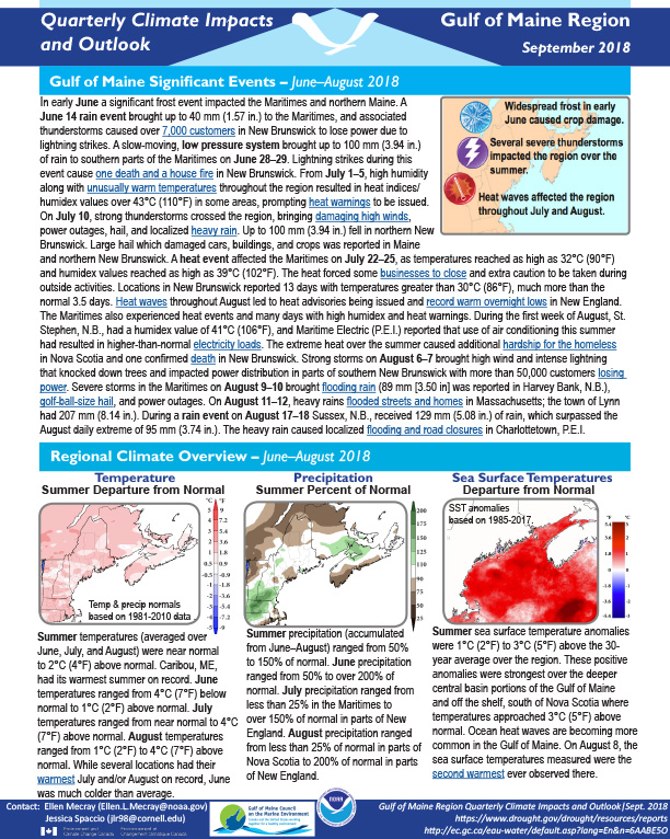 Example image of the Climate Impacts and Outlooks report