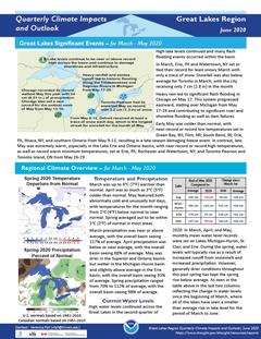 First page of the Quarterly Climate Impacts and Outlook for the Great Lakes Region - June 2020