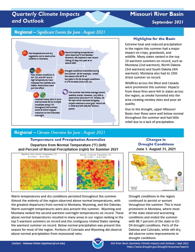 Example image of the Climate Impacts and Outlook report