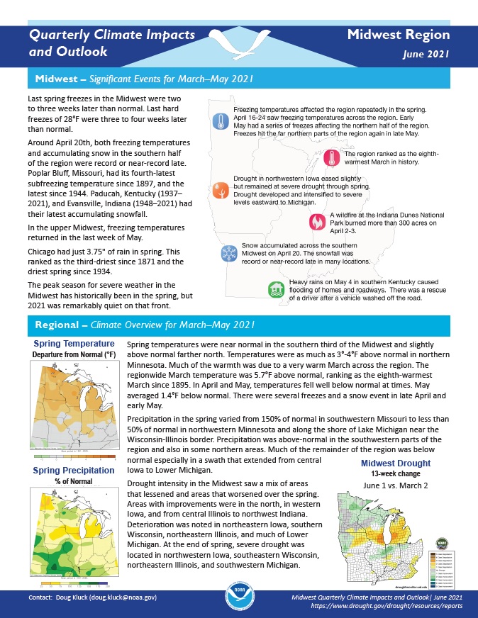 Example image of the Climate Impacts and Outlook report