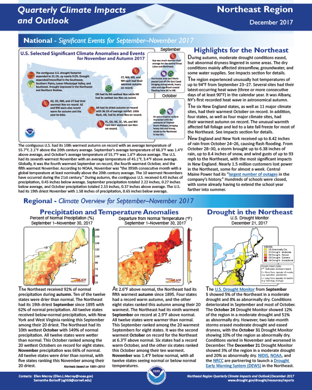 Example image of the Climate Impacts and Outlooks report