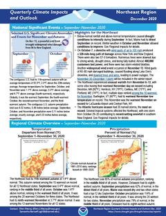 First page of the Quarterly Climate Impacts and Outlook for the Northeast Region