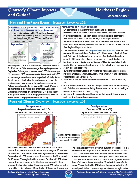 Example image of the Climate Impacts and Outlook report