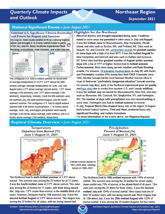 Example image of the Climate Impacts and Outlook report