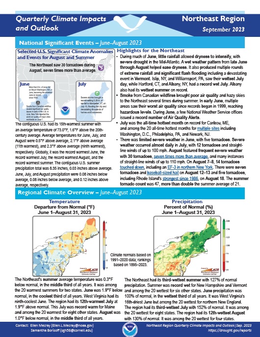 Example image of the Climate Impacts and Outlook report