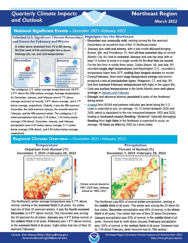 Example image of the Climate Impacts and Outlook report