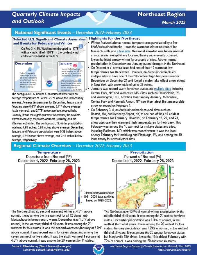 Example image of the Climate Impacts and Outlook report.