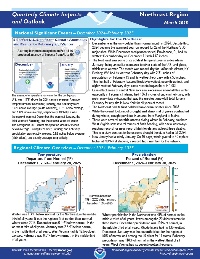 Example image of the Climate Impacts and Outlook report