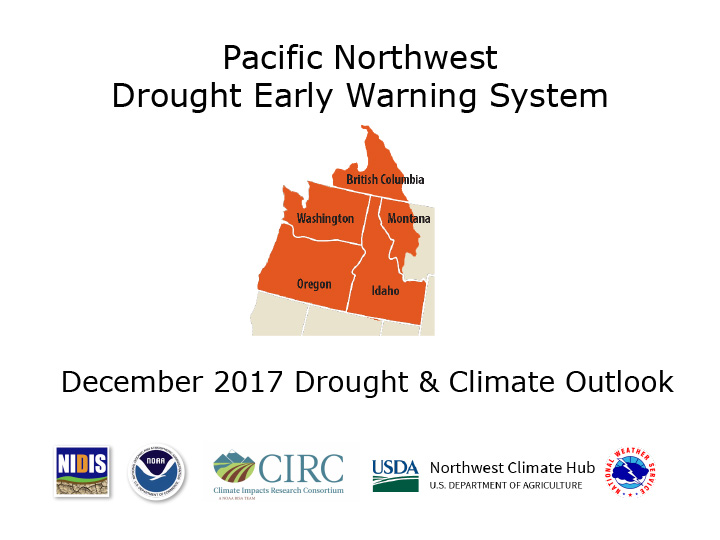 Welcome and Intro to NIDIS and Pacific NW DEWS