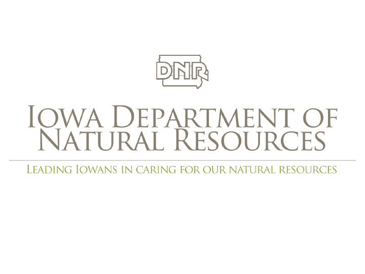 Title slide from presentation on Drought Planning In Iowa