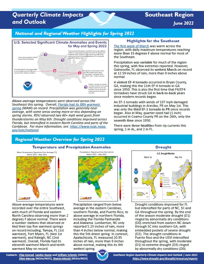 Example image of the Climate Impacts and Outlook report