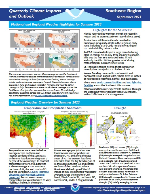 Example image of the Climate Impacts and Outlook report