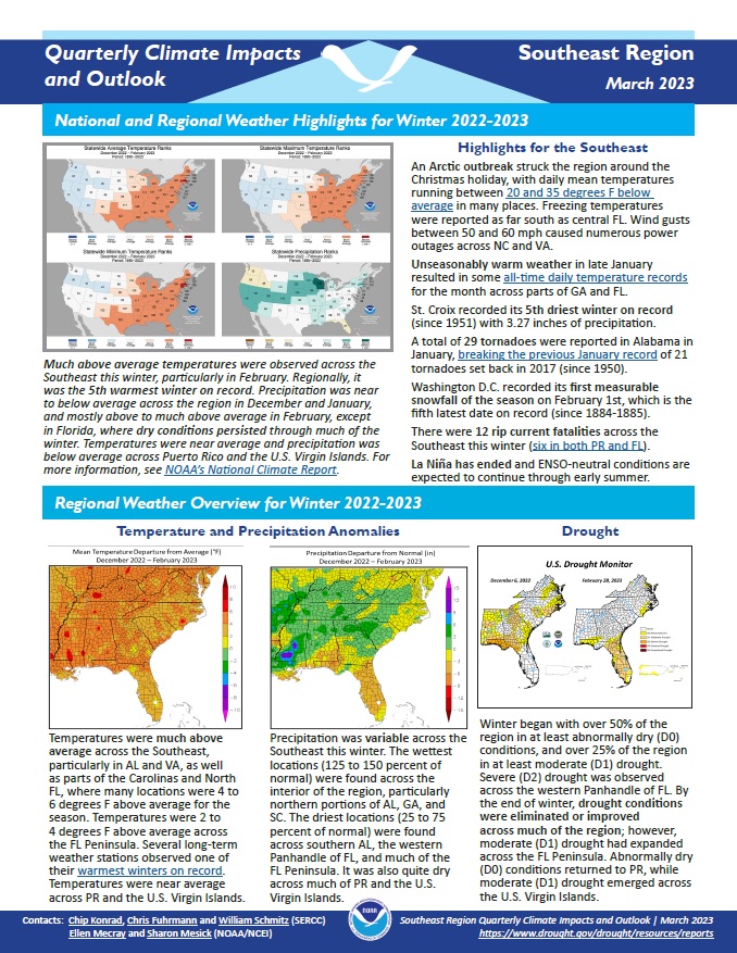 Example image of the Climate Impacts and Outlook report.