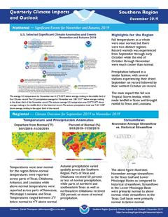 Preview of the Quarterly Climate Impacts and Outlook