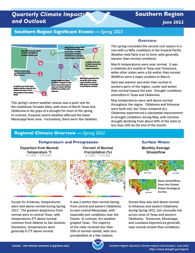 Example image of the Climate Impacts and Outlook report