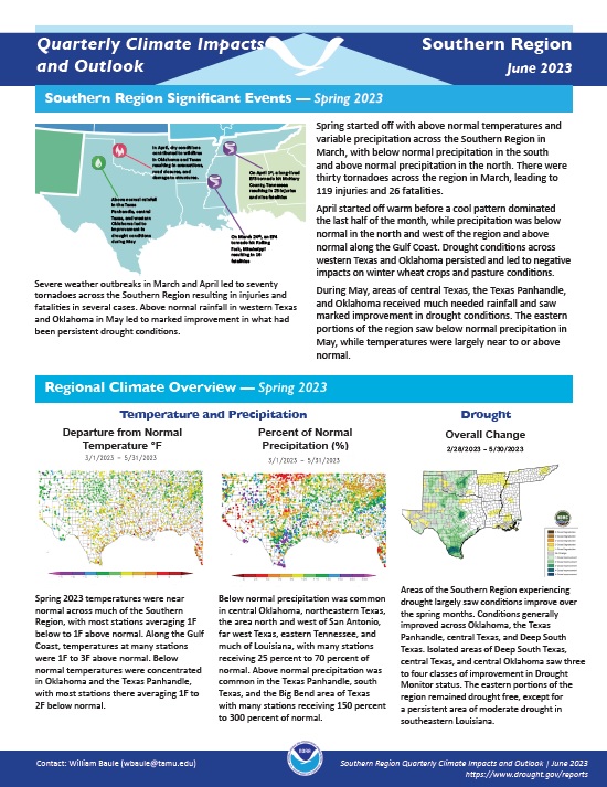 Example image of the Climate Impacts and Outlook report.