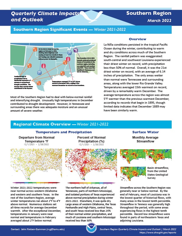 Example image of the Climate Impacts and Outlook report