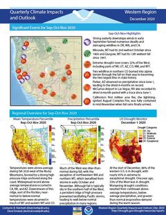 First page of the Quarterly Climate Impacts and Outlook for the Western Region