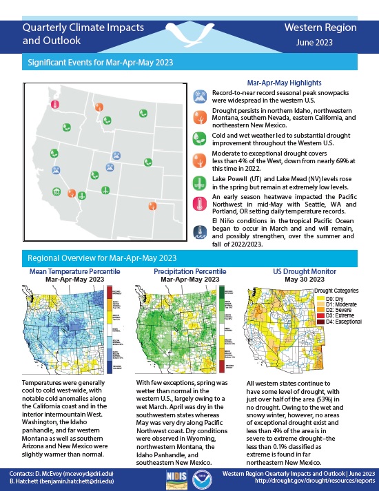 Example image of the Climate Impacts and Outlook report.