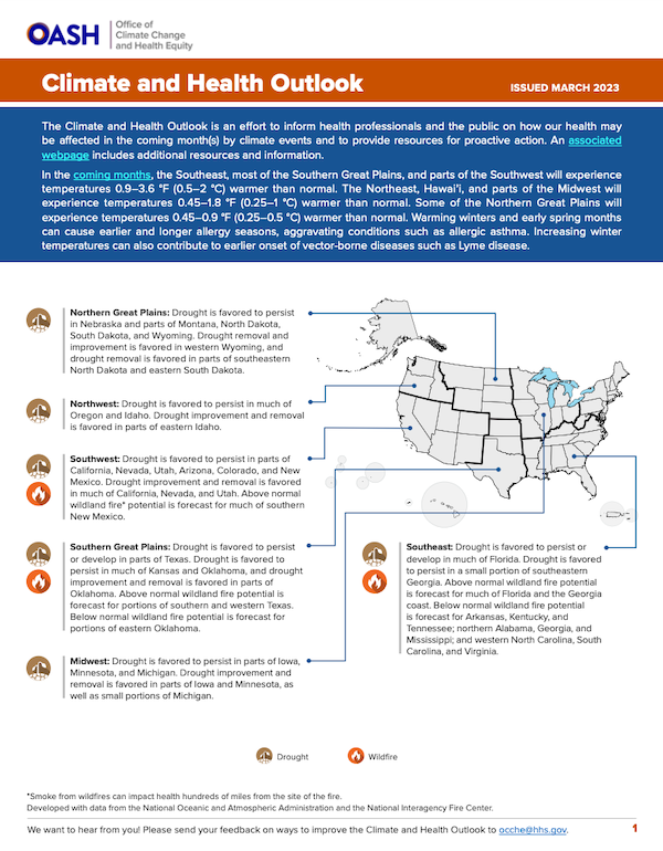 The March 2023 Climate and Health Outlook.