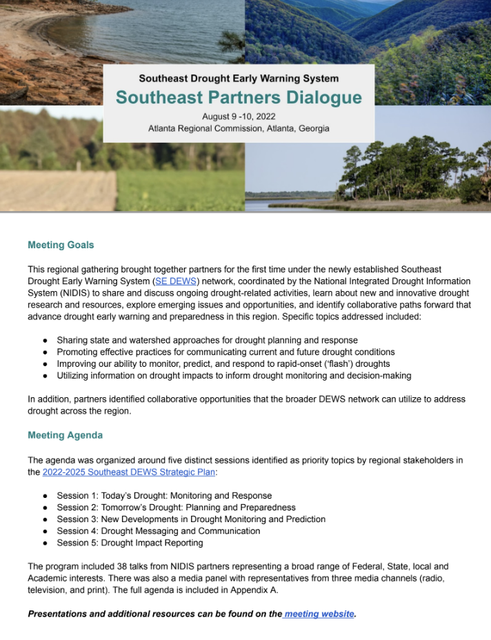 2022 Southeast Partners Dialogue meeting summary.