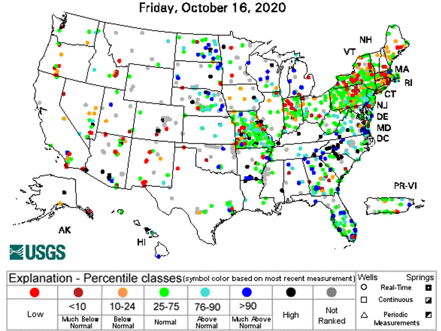 Usgs Surface Water Map Usgs Groundwater Watch | Drought.gov