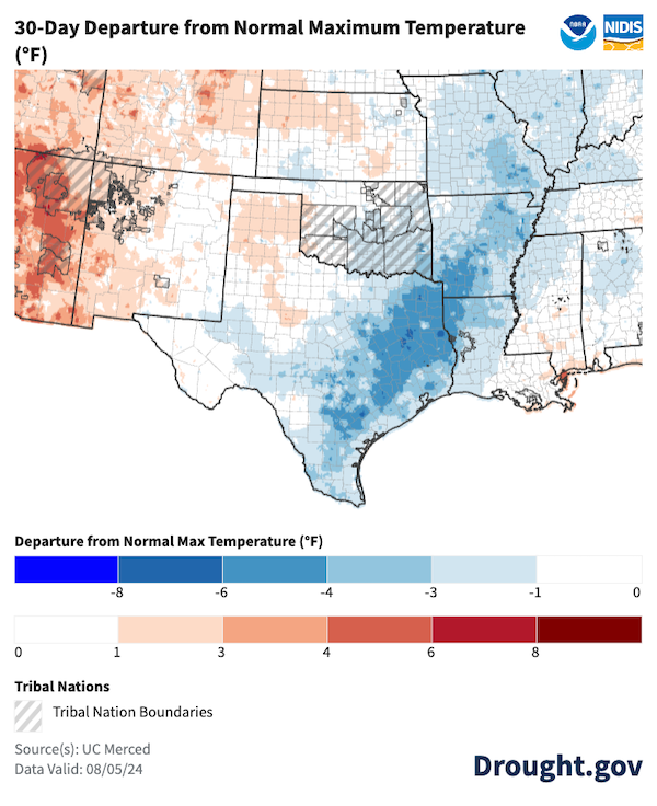 Drought Status Update for the Southern Plains | August 8, 2024 ...