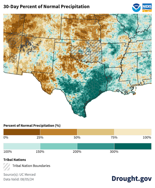 Drought Status Update for the Southern Plains | August 8, 2024 ...