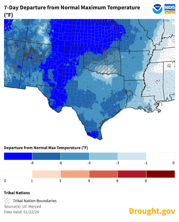 Drought Status Update for the Southern Plains January 25, 2024
