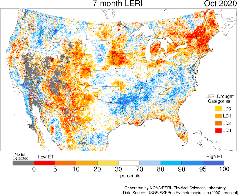 -month LERI from April - October (growing season) for the Contiguous U.S. 