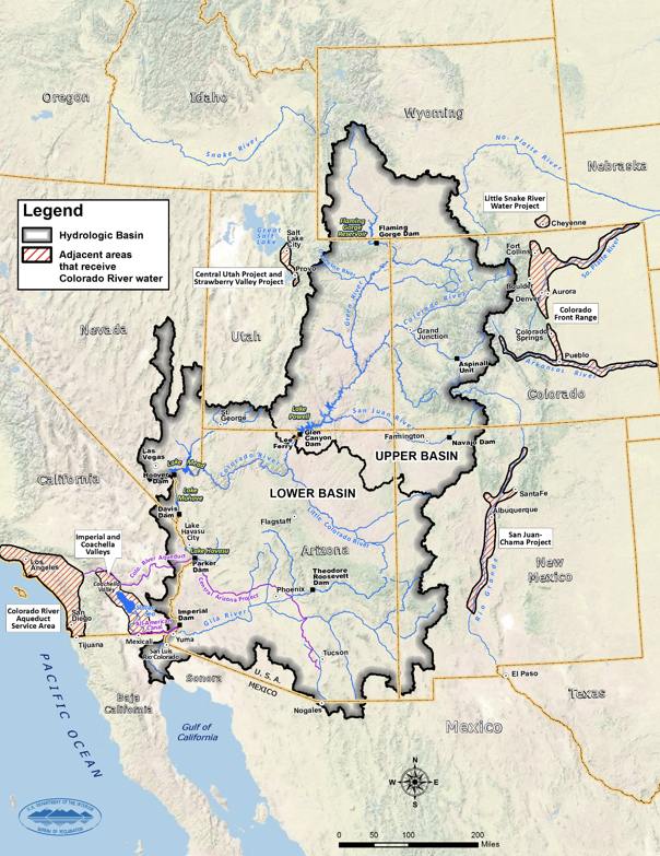 Map of the Colorado River Basin boundaries