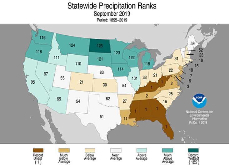 Precipitation Ranks Map