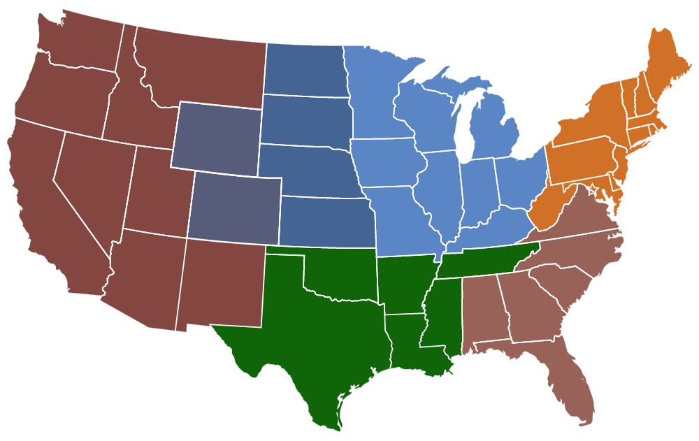Map of the regions included in this study.