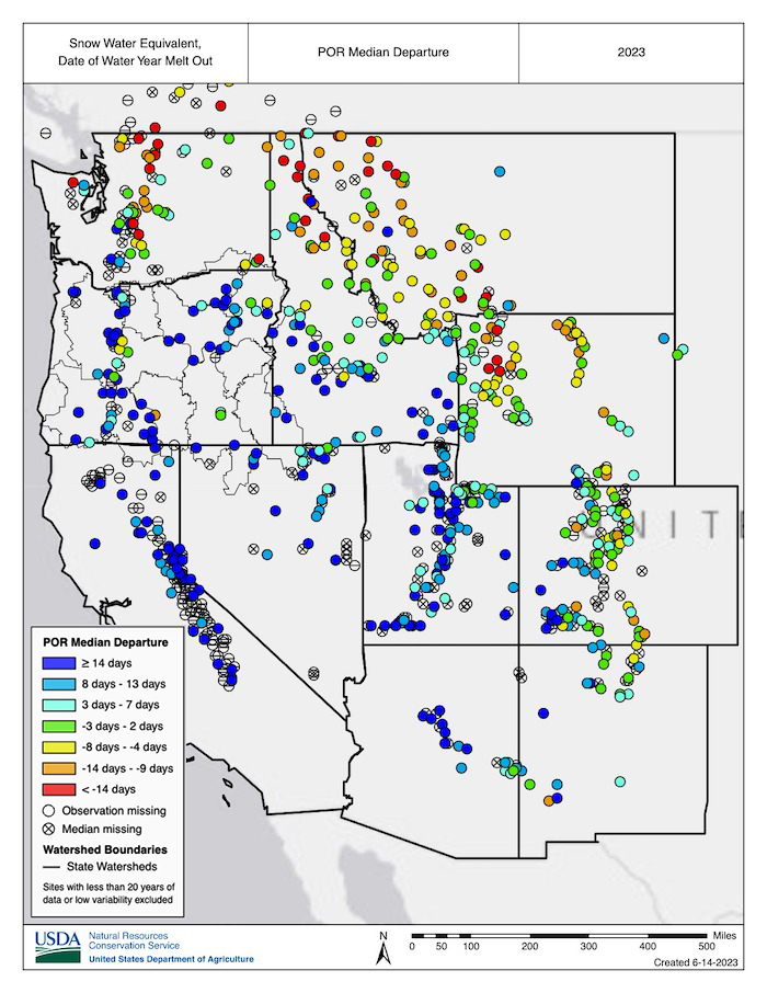 Water Year 2023 Snow Drought Conditions Summary and Impacts in the West ...