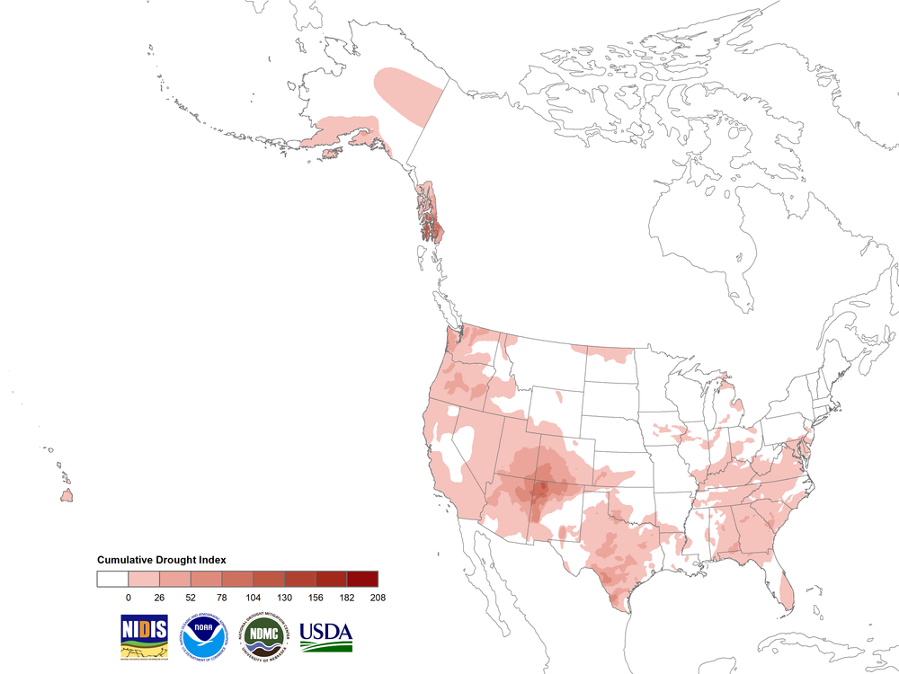 cumulative drought intensity during 2019​