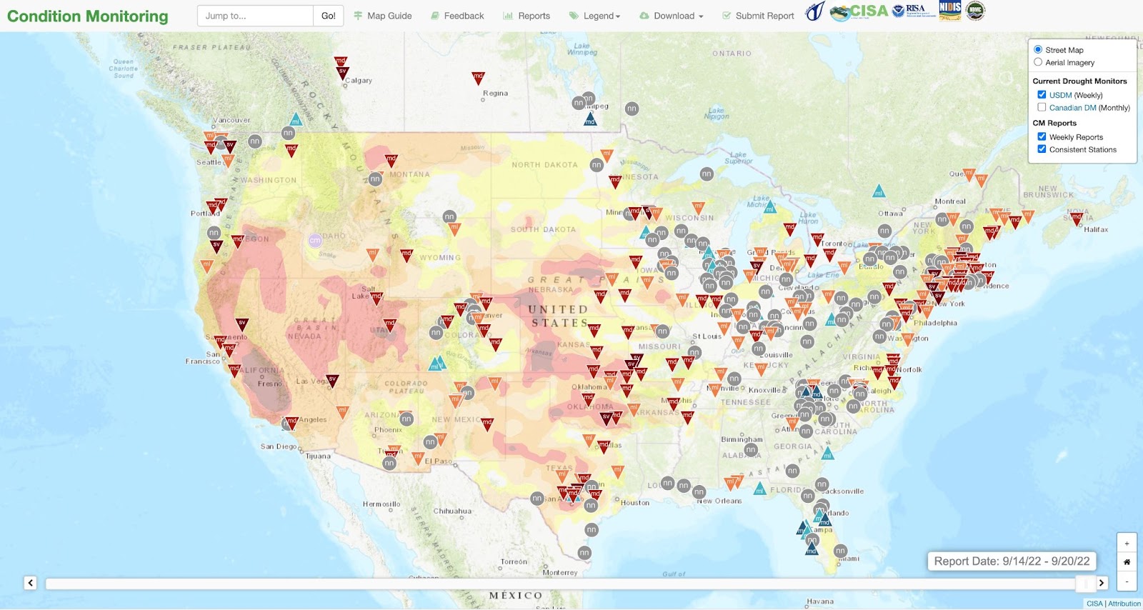 The interactive Condition Monitoring web map makes CoCoRaHS reports more accessible.