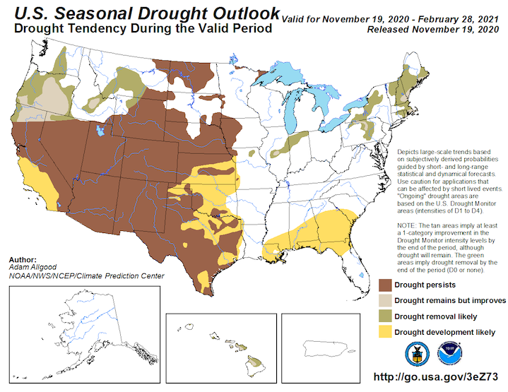 NOAA Climate Prediction Center U.S. Seasonal Drought Outlook