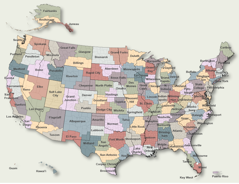 National Weather Service Offices Map