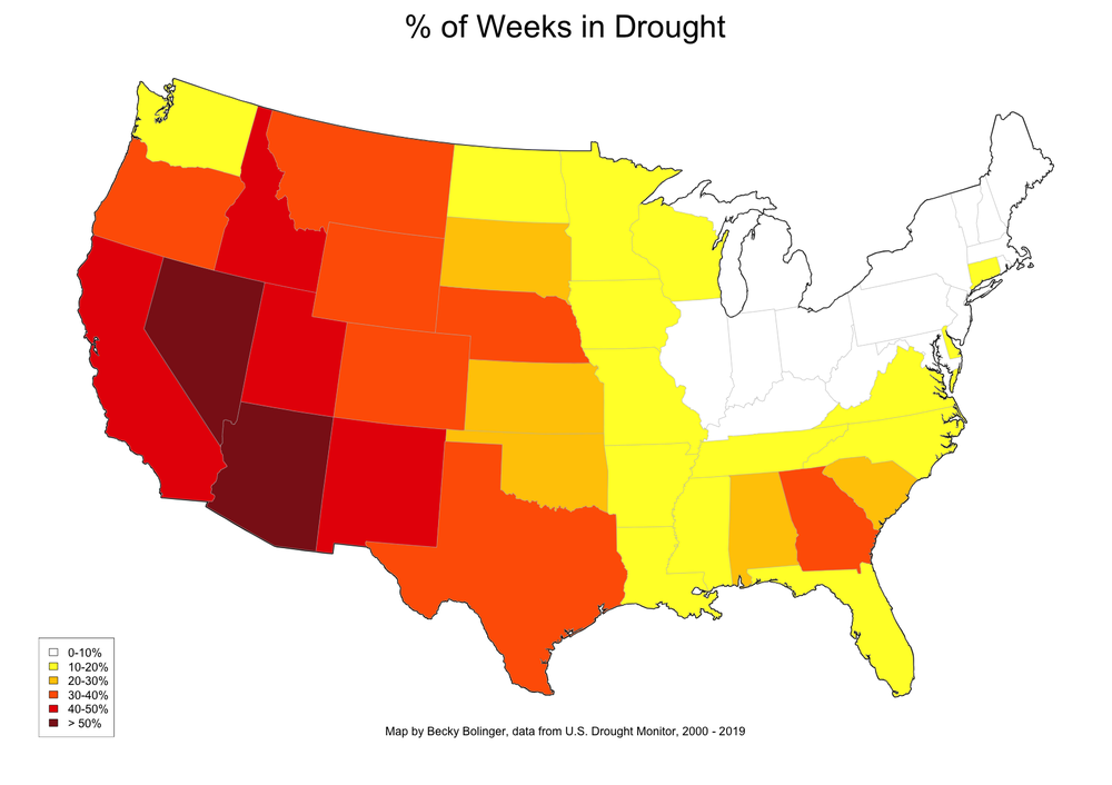 Percentage of Weeks in Drought