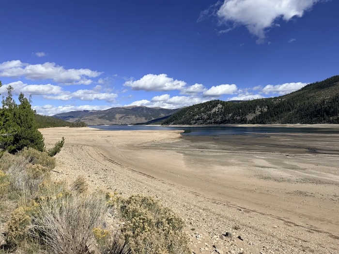 Low water levels at Lake Dillon in Colorado.
