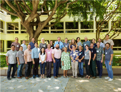 Workshop participants posing outside